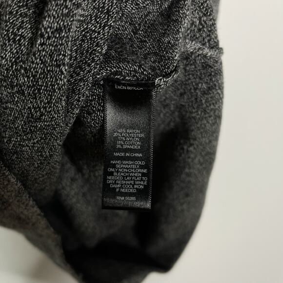 New Express XSmall XS Heather Gray Bodycon Ruched Long Sleeve Dress Scoop Neck - Picture 9 of 10